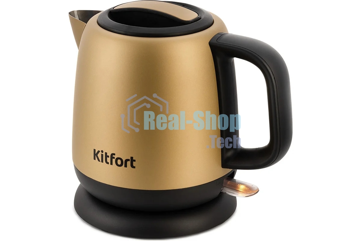 Чайник электрический Kitfort KT-6111 1л. 1630Вт золотистый/черный (корпус: нержавеющая сталь)