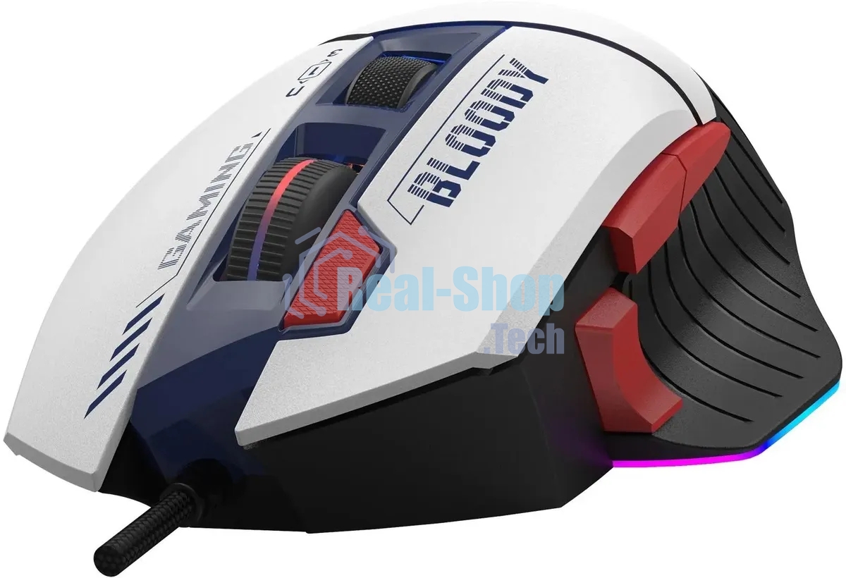 Мышь беспроводная A4Tech Bloody W95 Max Sports синий/белый оптическая (12000dpi) USB (10but)