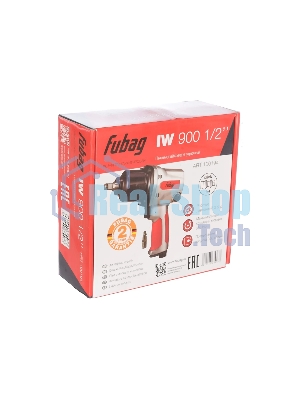 Гайковерт пневматический FUBAG IW 900100194 ударный 1/2'' 360л/м 880нм 6.3 бар 1/2''