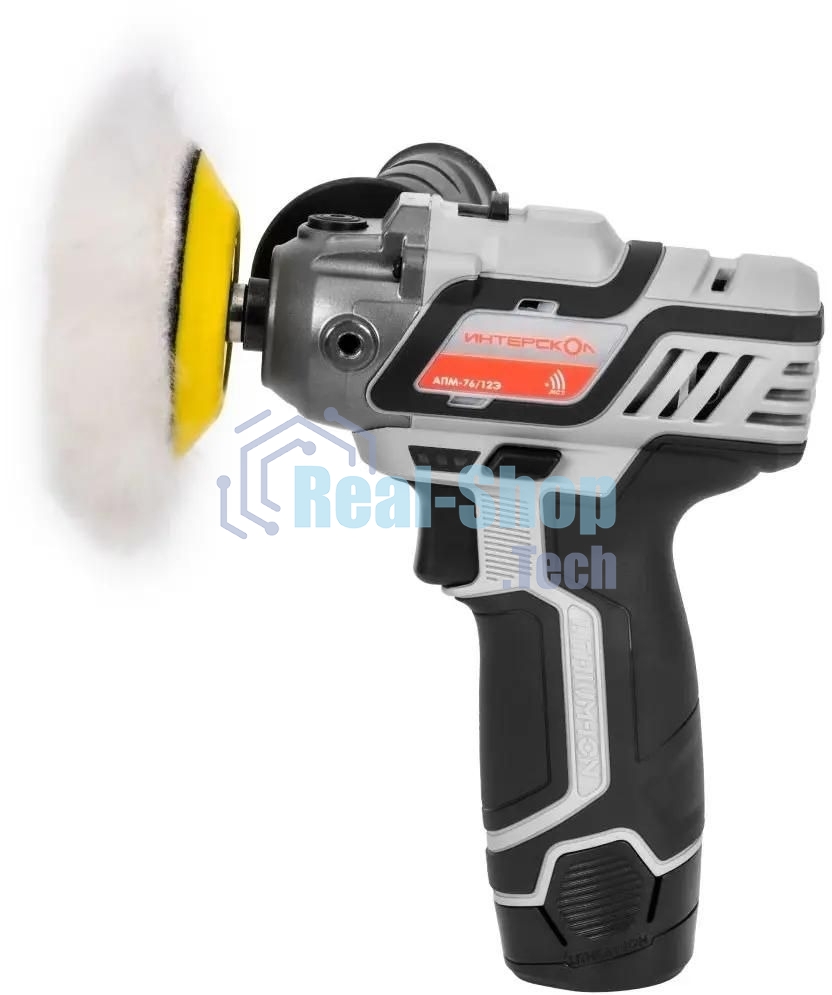 Полировальная машина Интерскол АПМ-76/12Э 8300об/мин рез.шпин.:M8 d=76мм (806.2.2.70)