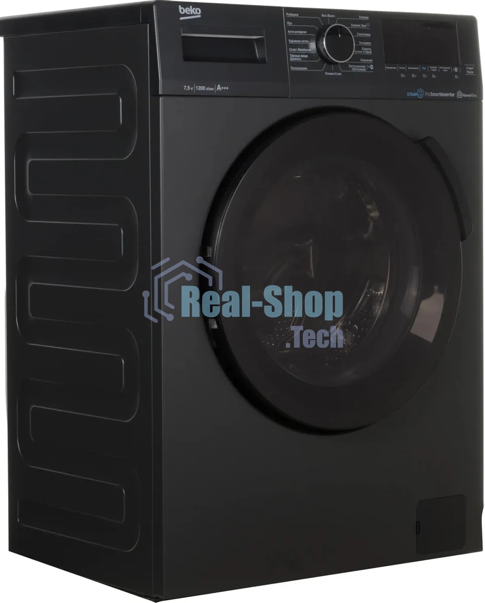 Стиральная машина Beko WSPE7H616A темно-серый, загрузка фронтальная 7,5 кг, 1200 об/мин., класс: А