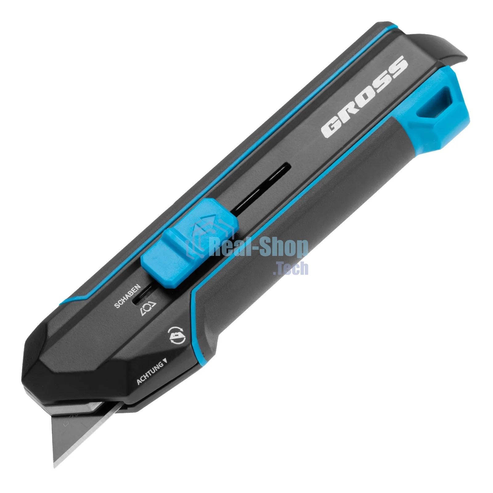 Нож-скребок выдвижной Gross 78890, 19 мм, сменное лезвие, SK2, 5 запас. лезвий, алюмин. корпус