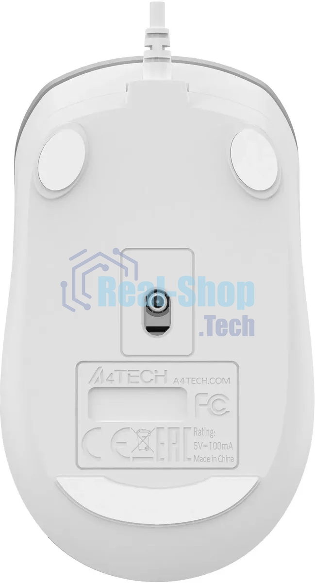 Мышь проводная A4Tech Fstyler FM26 серебристый/белый, 1600 dpi, USB, кнопки - 4