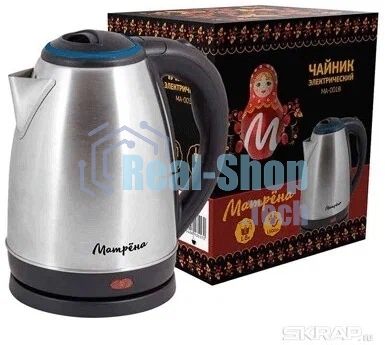 Чайник электрический Матрена MA-001 1,8 л, сталь,цвет крышки голубой (005456)