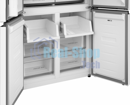 Холодильник Weissgauff WCD 450 W NoFrost Inverter белый трехкамерный 287/163л морозилка снизу, No Frost, Side by Side