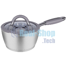 Ковш Maunfeld Leona MF18LN01SP из нержавеющей стали со стеклянной крышкой, 16см, 1,6л.