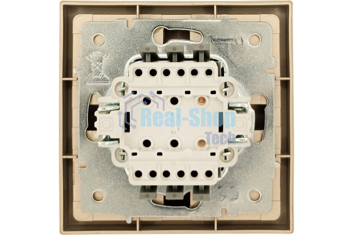 Выключатель 1-кл. СП ZIMA IP20 10А безвинт. зажим зол. LEZARD 704-3688-100QC