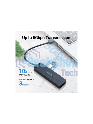 USB-концентратор Vention CHLBB, USB 3.0, USB 4 порта, USB