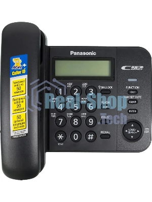 Телефон проводной Panasonic KX-TS2356RUB черный АОН,Caller ID,ЖКД,блокировка набора,выключение микрофона