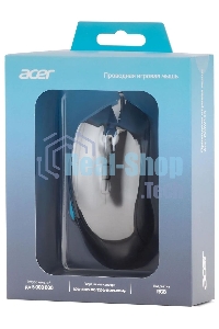 Мышь проводная Acer OMW123 черный, 6400 dpi, USB, кнопки - 8
