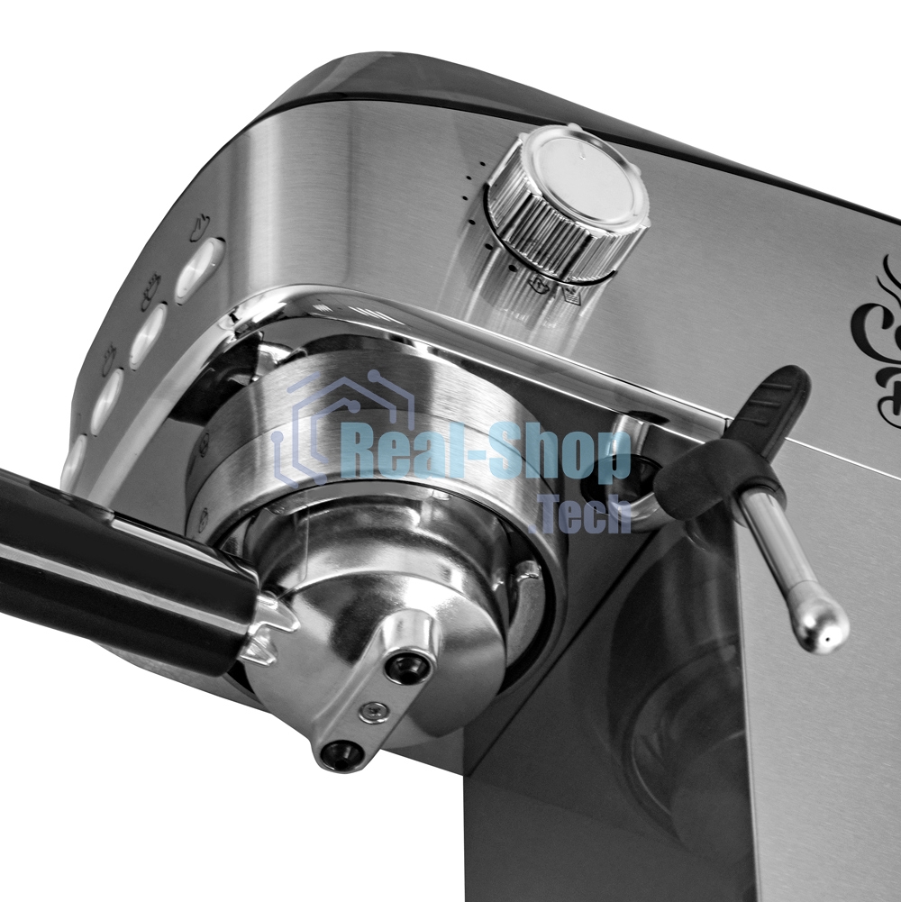 Кофеварка рожкового типа электрическая Endever Costa-1089, объем-1,2л, стальной/черный, мощность 1350 Вт, давление 20 бар