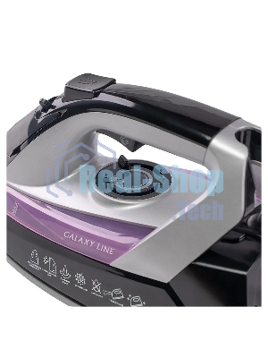 Утюг Galaxy Line GL 6128 фиолетовый/черный, 2200 Вт, 30 г/мин, 140 г/мин, 150 мл