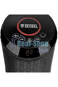 Тепловентилятор керамический Denzel DTFC-2000X, 1000/2000 Вт, 20 м2, 3 режима, пульт, Wi-Fi, термостат