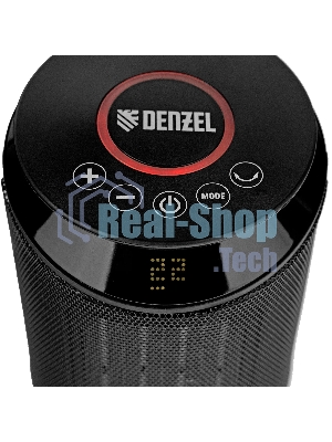 Тепловентилятор керамический Denzel DTFC-2000X, 1000/2000 Вт, 20 м2, 3 режима, пульт, Wi-Fi, термостат