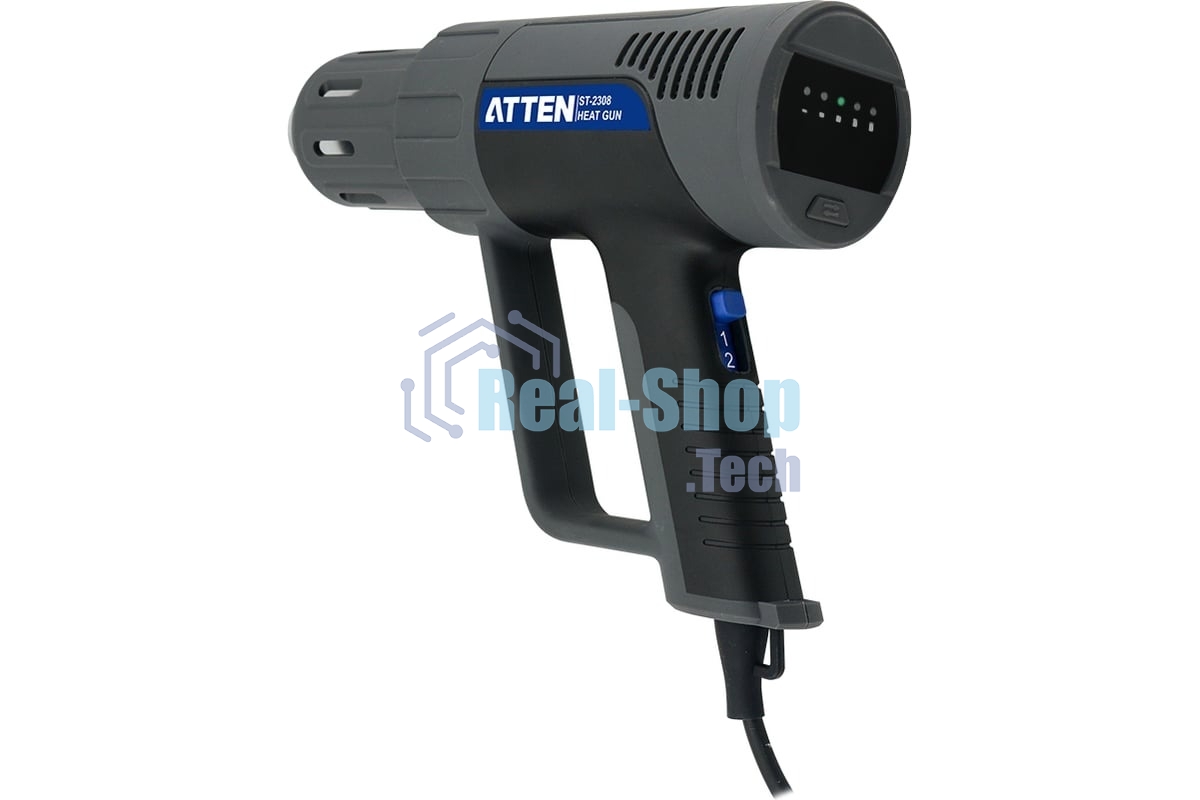 Фен технический ручной цифровой Atten ST-2308 230В, 2100 Вт, 50-650℃, светодиодное меню