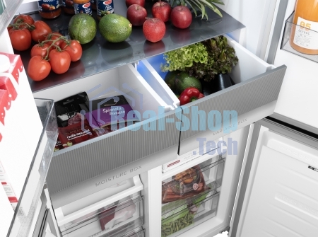 Холодильник Weissgauff WCD 450 W NoFrost Inverter белый трехкамерный 287/163л морозилка снизу, No Frost, Side by Side