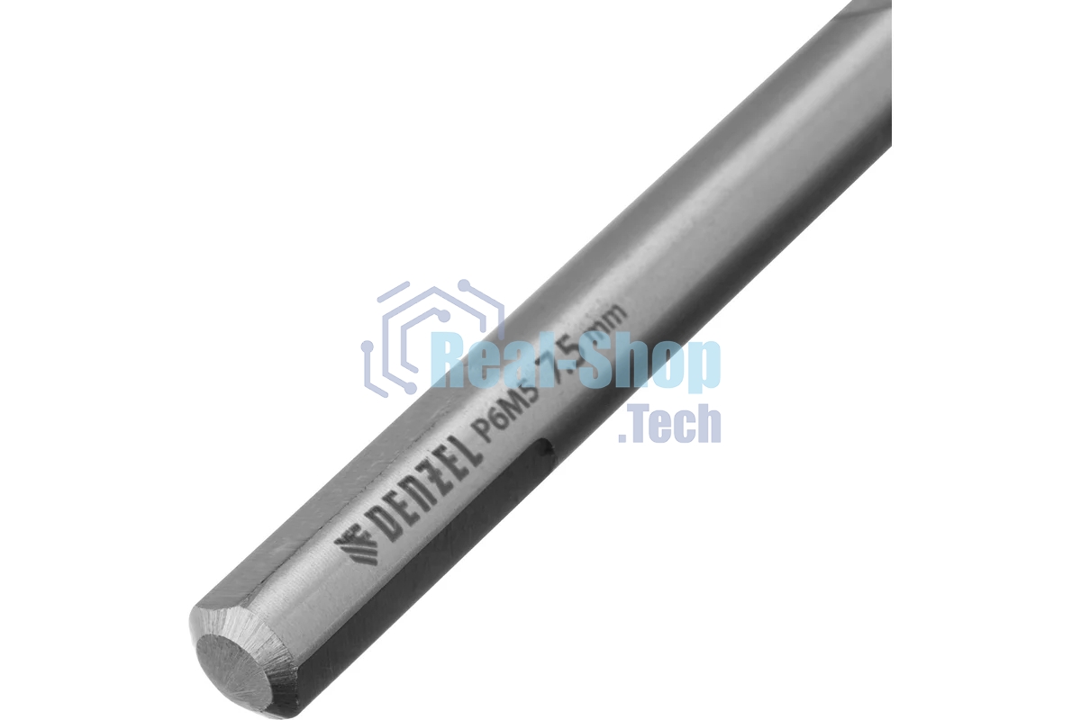 Сверло спиральное по металлу Denzel 7,5 х 156 мм, Р6М5, Golden Tip, удлиненное