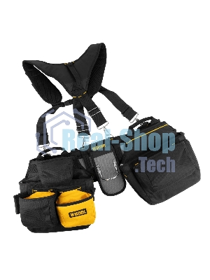 Пояс монтажника усиленный Denzel с лямками, сумки поясные, держатель для молотка