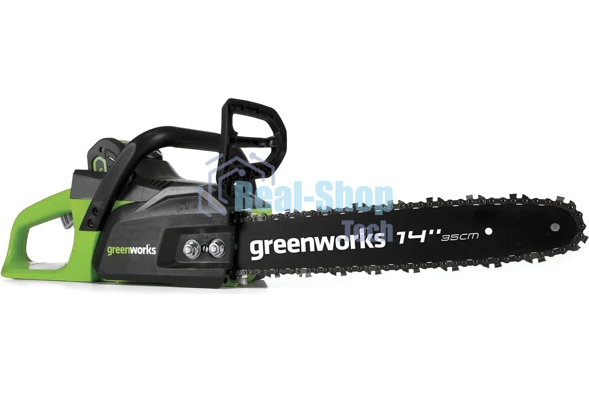 Цепная пила аккумуляторная (2005707UA) GreenWorks GD40CS15, 40V, 35 см, бесщеточная, 1,5 КВТ, с АКБ 2АЧ и ЗУ