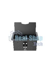 Прямоугольный металлический корпус Wize Pro WRTS-12BOX-B для модульной системы врезного лючка в стол с откидывающейся крышкой, до12 модулей-вставок, беспроводная зарядка 10Вт для моб.устройств на крышке, преустановленная рамка,черный