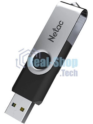 Флешка USB Netac U505 (NT03U505N-008G-20BK), 8Gb, USB 2.0, R/W 70/30, черный/серебристый