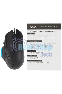 Мышь проводная Acer OMW123 черный, 6400 dpi, USB, кнопки - 8