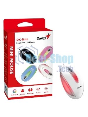 Мышь проводная Genius DX-Mini белый, 1000 dpi, USB, кнопки - 3