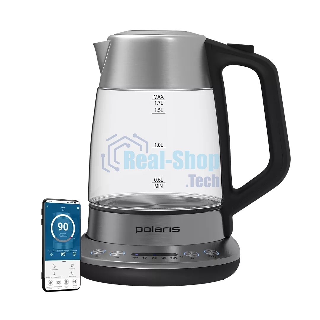 Чайник электрический Polaris PWK 1775CGLD WIFI IQ Home серебро