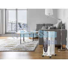 Обогреватель масляный Ballu Turbo BOH/TB- 07FH 1500 (7 секций), белый, 1500 Вт, 24 м2, механический термостат