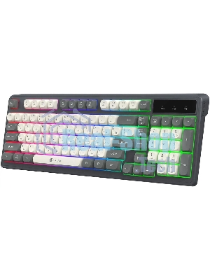 Клавиатура проводная Oklick 731G серый/белый USB for gamer LED