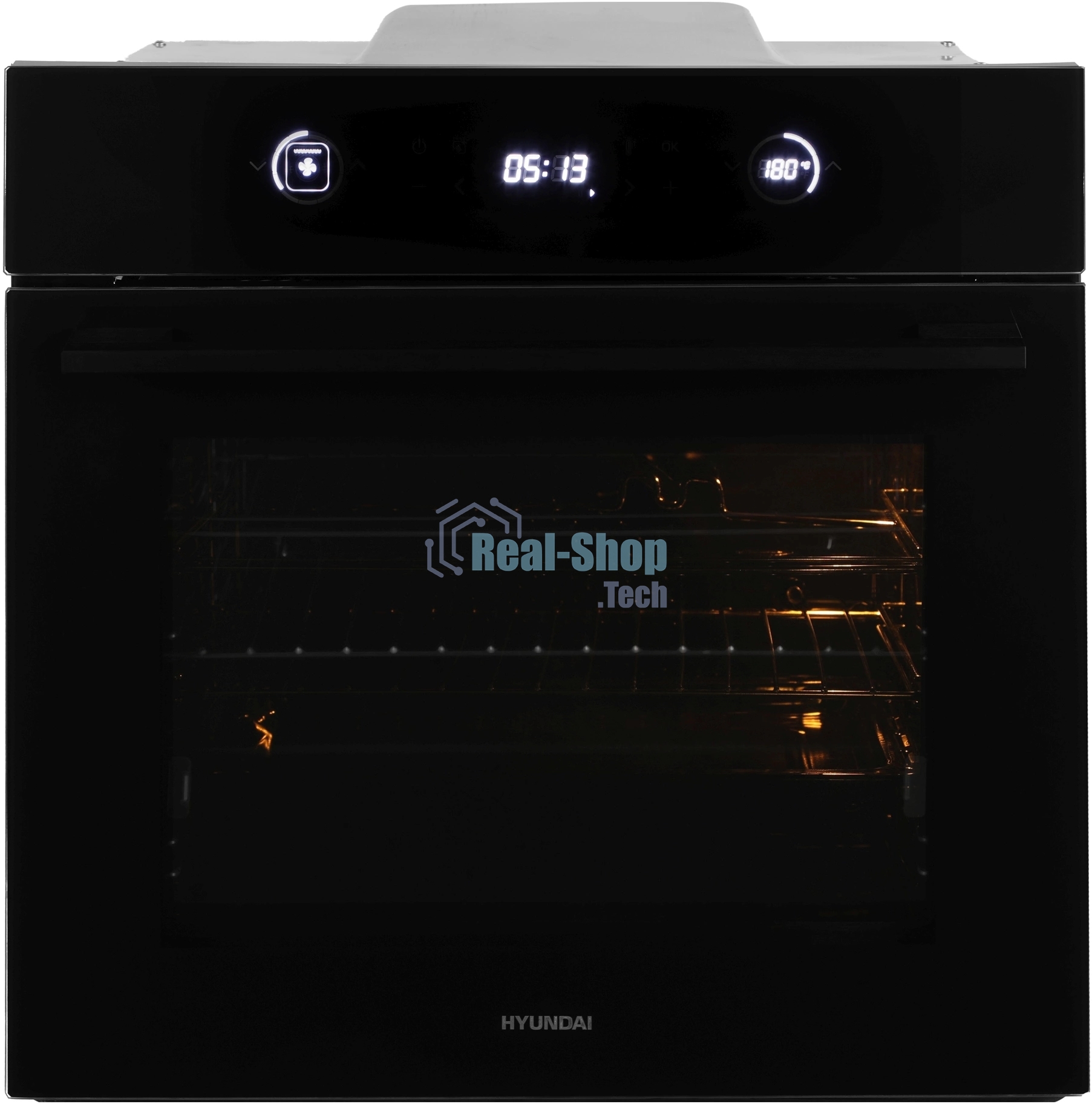 Духовой шкаф Электрический Hyundai HEO 6752 BG черное стекло