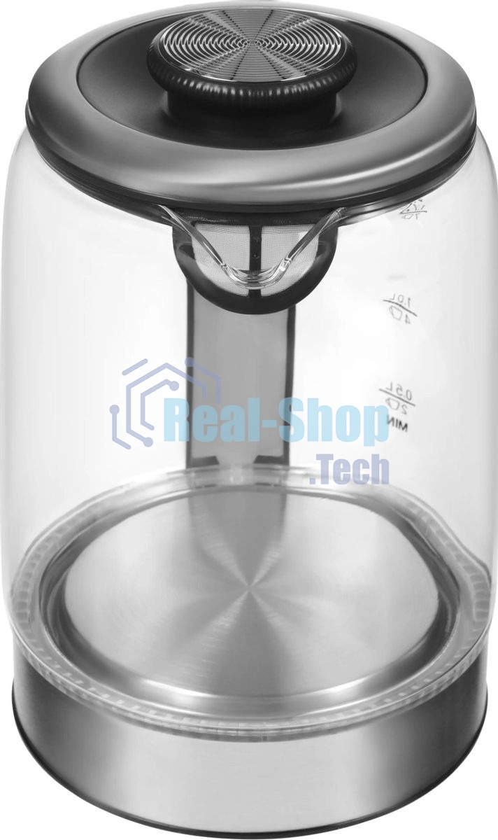 Чайник электрический Hyundai HYK-G5501 1.7 л, 2200 Вт, серебристый/черный