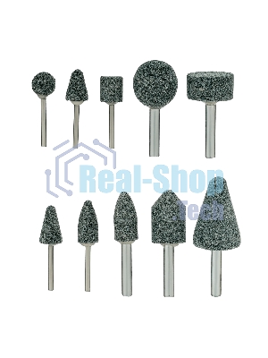 Набор шарошек Denzel абразивных для дрели (ПШМ), 63С, 10 шт.