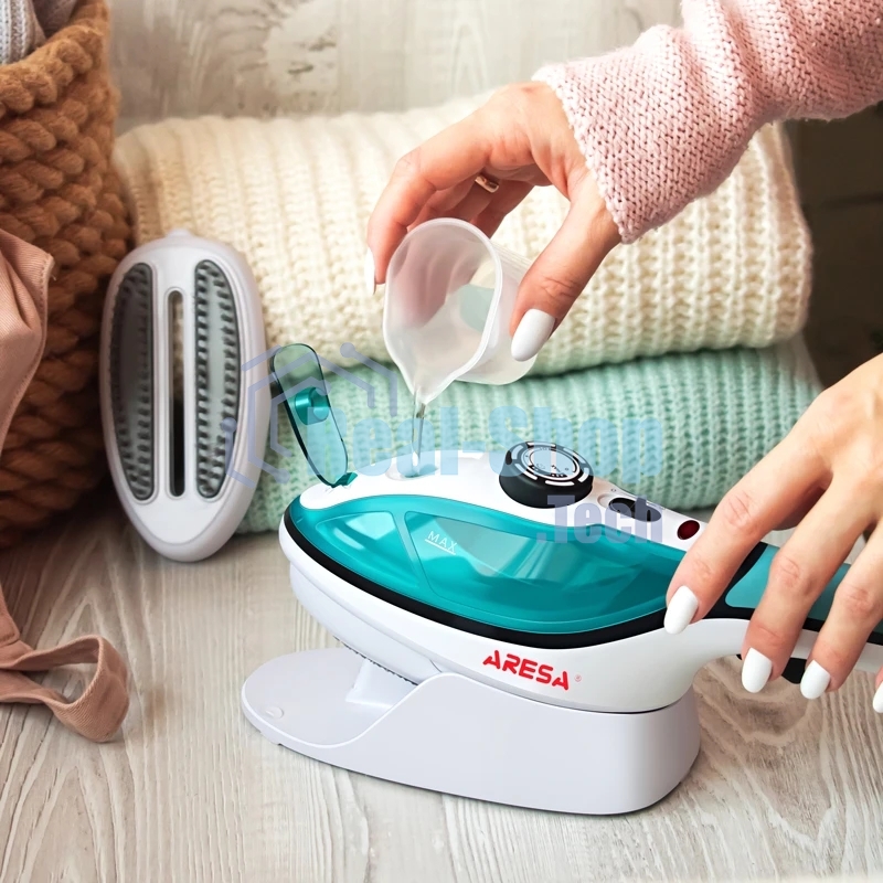 Отпариватель Aresa AR-2304 бирюзовый, 1000 Вт, 25 г/мин, 90 мл