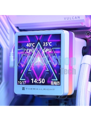 Водяное охлаждение для процессора Thermalright Grand Vision 360 (360mm, LED, White, ARGB/Fans: 3x120mm, 80.45CFM, 29.4dBA, 2150RPM/Pump height 72.5mm, 6400RPM, Rad thickness 27mm/S: 1700, 1200, 1851, 115X, 2011, 2066, AM5, AM4)
