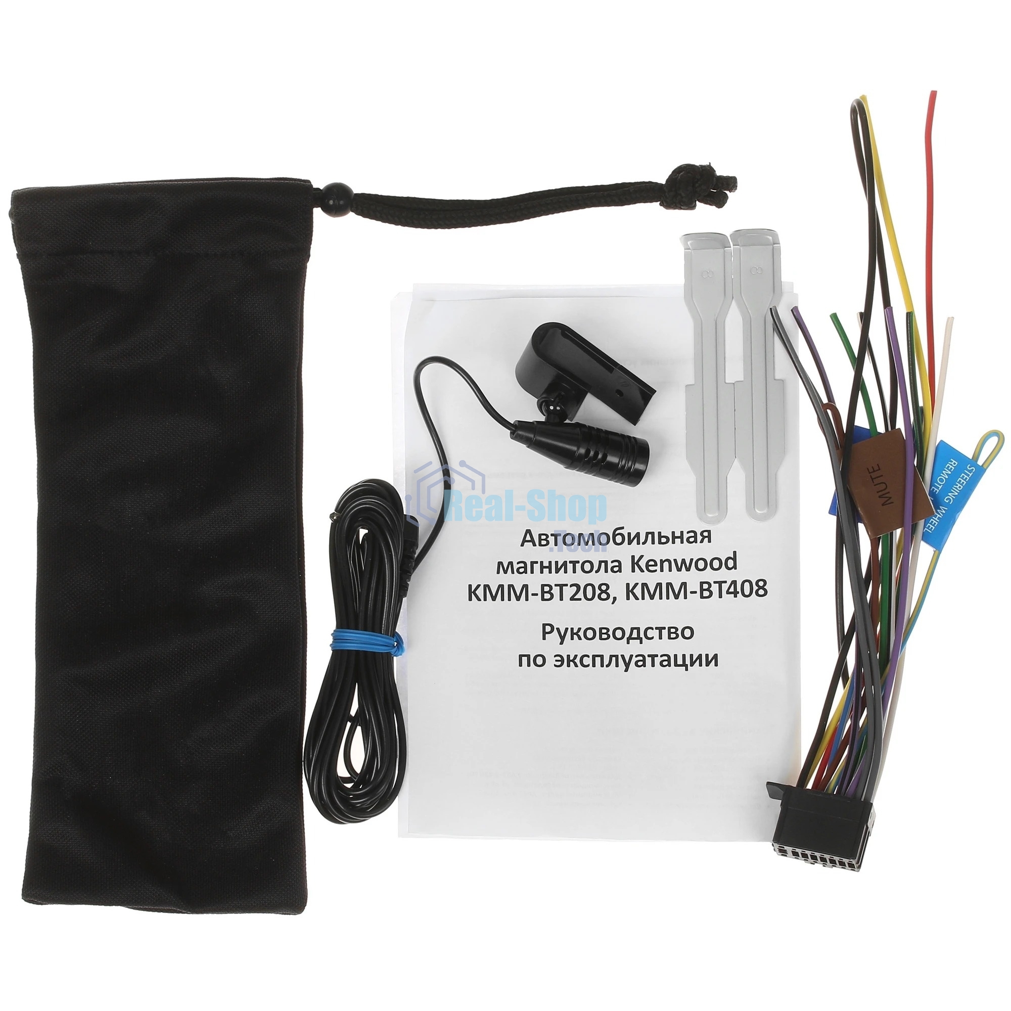 Автомагнитола Kenwood KMM-BT408, 1 DIN, Bluetooth, USB Type-A, AUX, съёмная панель