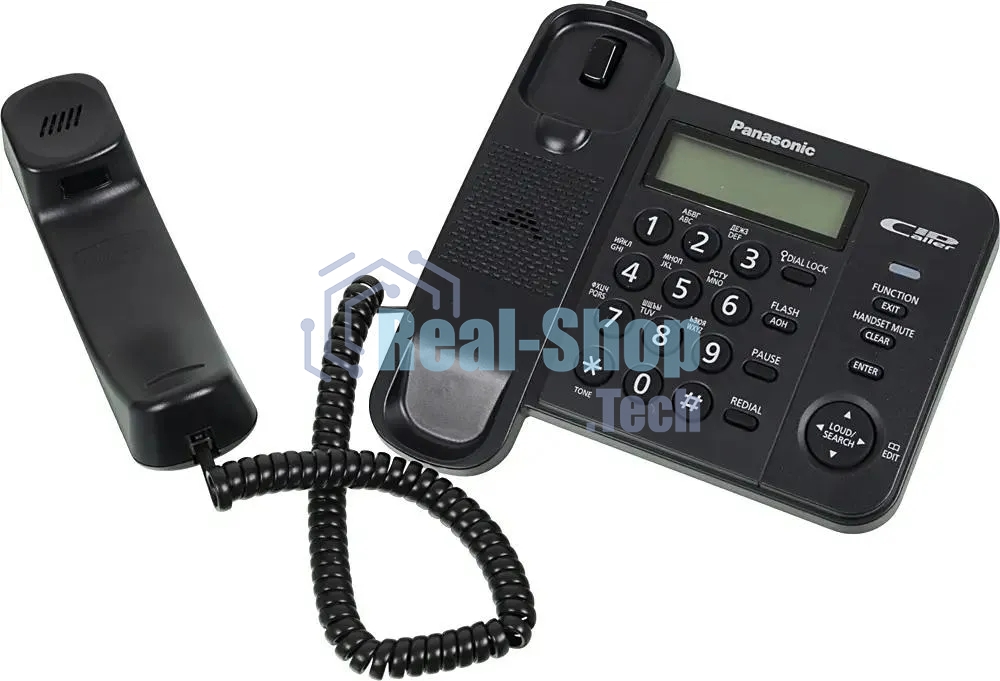Телефон проводной Panasonic KX-TS2356RUB черный АОН,Caller ID,ЖКД,блокировка набора,выключение микрофона