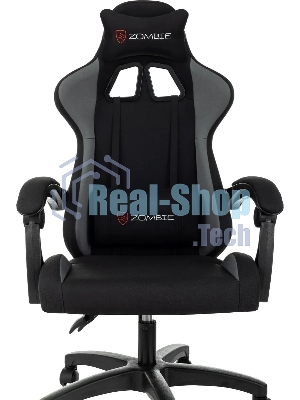 Кресло Zombie Void черный/серый, экокожа, 120 кг, механизм качания