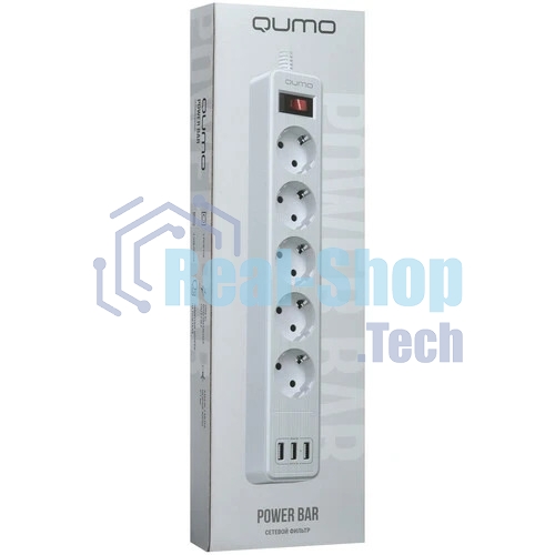 Сетевой фильтр QUMO Power Bar 5SP4U (P-0005), белый
