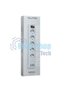 Сетевой фильтр QUMO Power Bar 5SP4U (P-0005), белый
