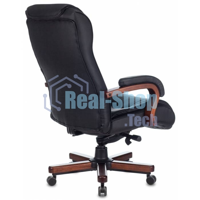 Кресло руководителя Бюрократ T-9926WALNUT черный, кожа, крестовина металл/дерево