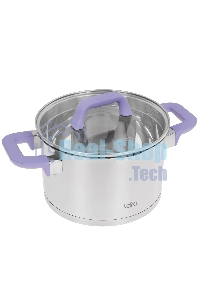 Кастрюля Lara LR02-253 Лаванда 3,8 л, 20 см, с крышкой, нержавеющая сталь