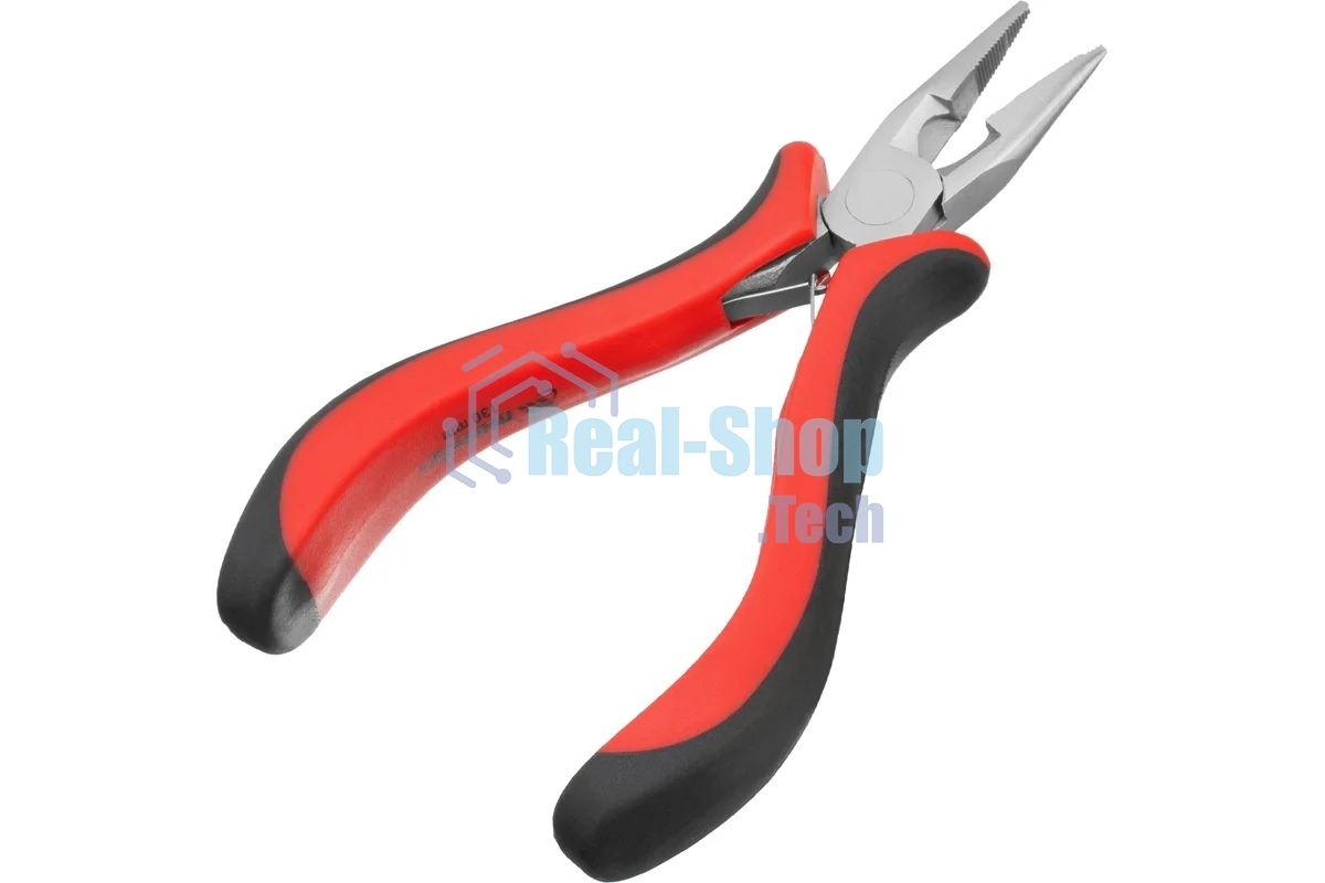 Длинногубцы Matrix mini 130 мм Ni прямые, авторазжим, двухкомпонентные рукоятки