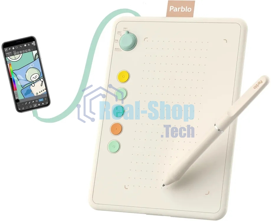 Графический планшет Parblo Ninos Q, 8192 уровней, USB Type-C