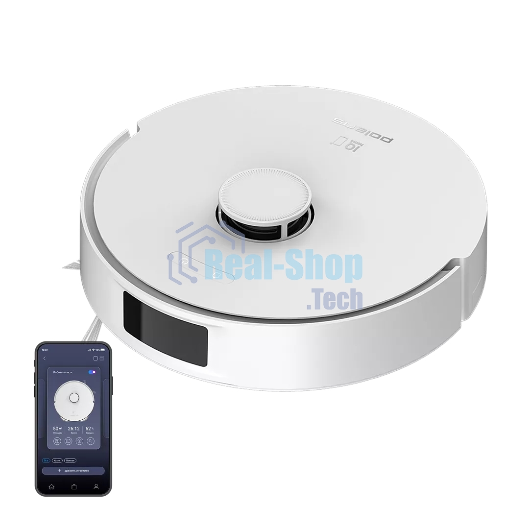 Робот-пылесос Polaris IQ Home PVCR 4750 белый, 5000 мAч Li-ion, уборка сухая/влажная, пылесборник контейнер 0,22 л