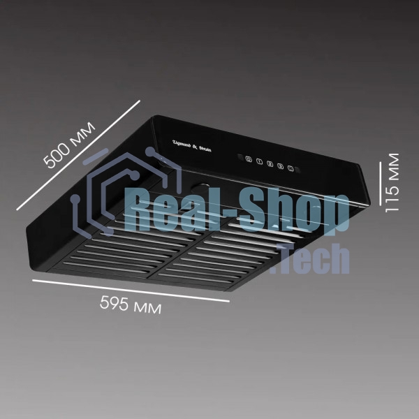 Вытяжка встраиваемая Zigmund & Shtain K 009.4 B черный, 60 см, 750 куб. м/ч, 50 дБ