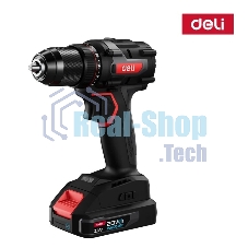 Дрель-шуруповерт аккумуляторная Deli DE-DZ20-1D2, 20В, 2 АКБ, Сумка