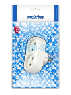 Плоский разветвитель Smartbuy (SBE-10-A02-2) 2 гнезда без заземления плоский 10А 250B