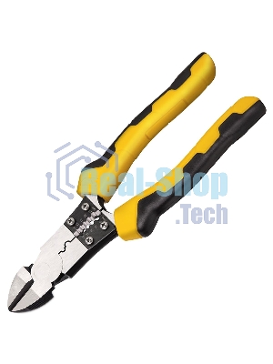 Диагональные бокорезы многофункциональные Deli DL102008 200мм, (резка/зачистка/обжим), сталь Cr-V, двухкомпонентная рукоять