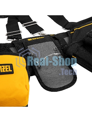 Пояс монтажника усиленный Denzel с лямками, сумки поясные, держатель для молотка